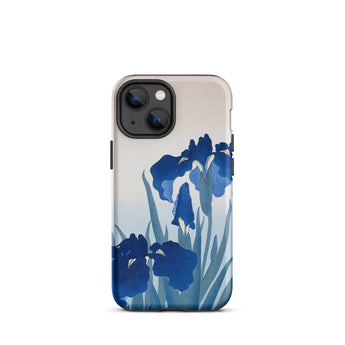 Iris Flowers - Ohara Koson Iphone Case, 13 Mini / Matte, Blue Iris Flower Phone Case