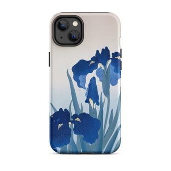 Iris Flowers - Ohara Koson Iphone Case, 14 Plus / Matte, Blue Iris Flower Phone Case