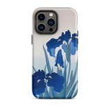 Iris Flowers - Ohara Koson Iphone Case, 14 Pro Max / Matte, Blue Iris Flower Phone Case