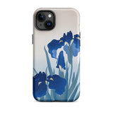 Iris Flowers - Ohara Koson Iphone Case, 15 Plus / Matte, Blue Iris Flower Phone Case