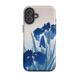 Iris Flowers - Ohara Koson Iphone Case, 16 Plus / Matte, Phone Case Blue Iris Design