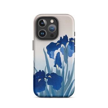 Iris Flowers - Ohara Koson Iphone Case, 16 Pro / Matte, Blue Iris Flower Phone Case