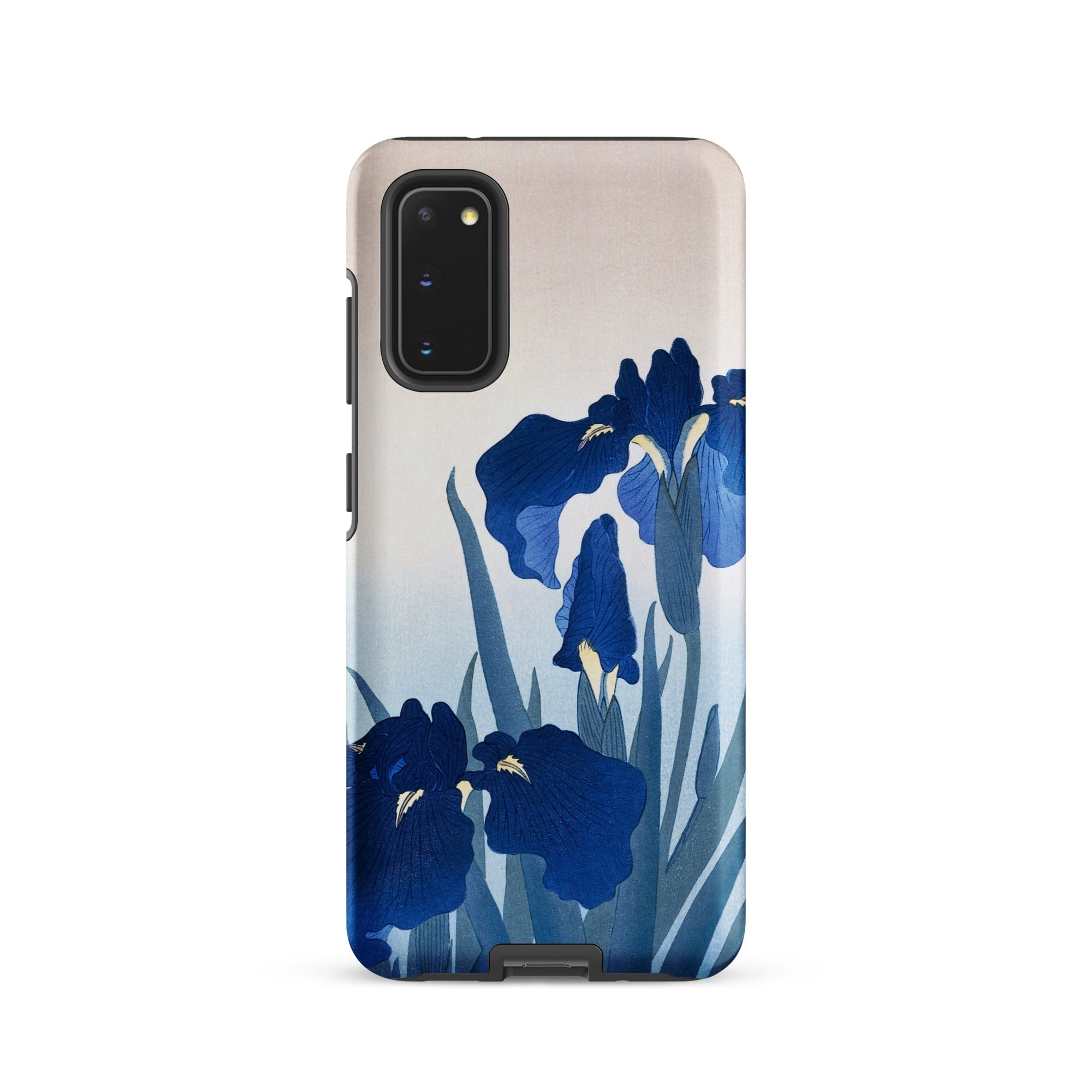 Iris Flowers Ohara Koson Samsung Case, Galaxy S20 / Matte, White Smartphone Case Blue Iris Flower Design