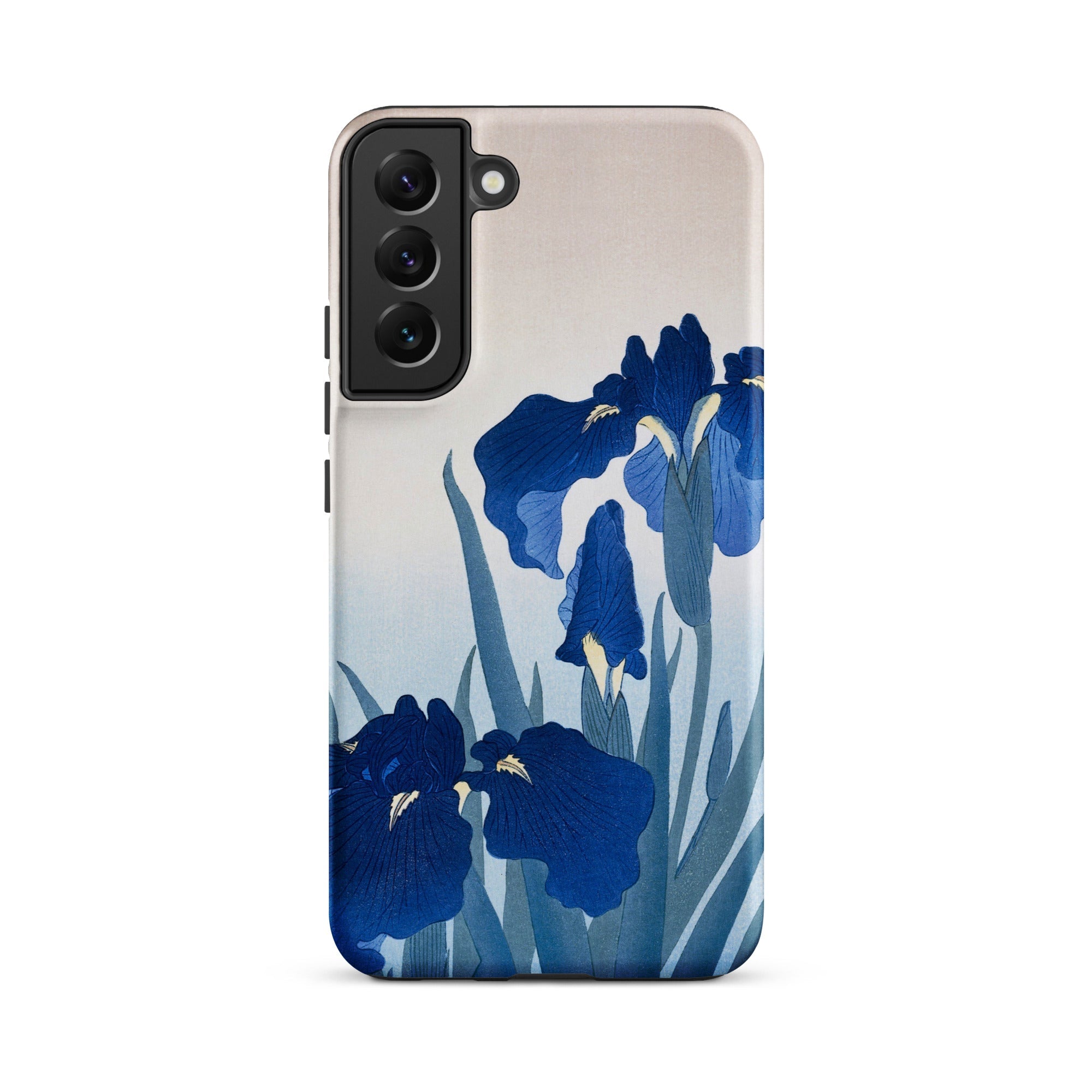 Iris Flowers Ohara Koson Samsung Case, Galaxy S22 Plus / Matte, Smartphone Case Blue Iris Floral Design