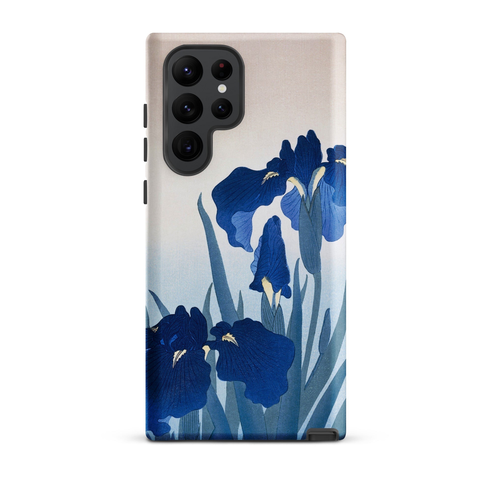 Iris Flowers Ohara Koson Samsung Case, Galaxy S22 Ultra / Matte, Phone Case Blue Iris Floral Design