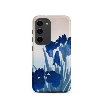 Iris Flowers - Ohara Koson Samsung Case, Galaxy S23 / Matte, Smartphone Case Blue Iris Floral Design