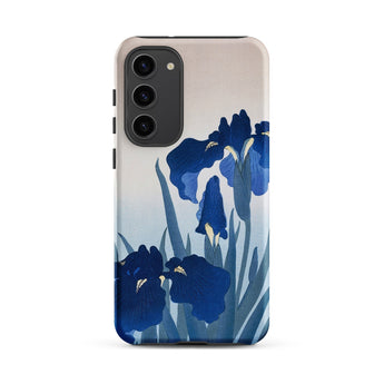Iris Flowers - Ohara Koson Samsung Case, Galaxy S23 Plus / Matte, Smartphone Case Blue Iris Floral Design