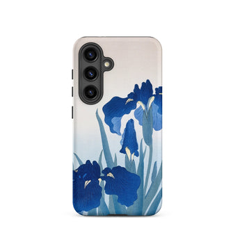 Iris Flowers - Ohara Koson Samsung Case, Galaxy S24 / Matte, Smartphone Case Blue Iris Floral Design