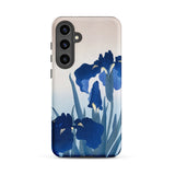 Iris Flowers - Ohara Koson Samsung Case, Galaxy S24 Plus / Matte, Smartphone Light-colored Case Blue Iris Flower Design