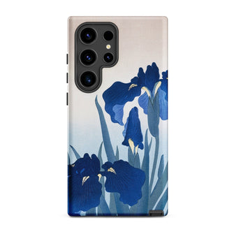 Iris Flowers - Ohara Koson Samsung Case, Galaxy S24 Ultra / Matte, Smartphone Case Blue Iris Floral Design