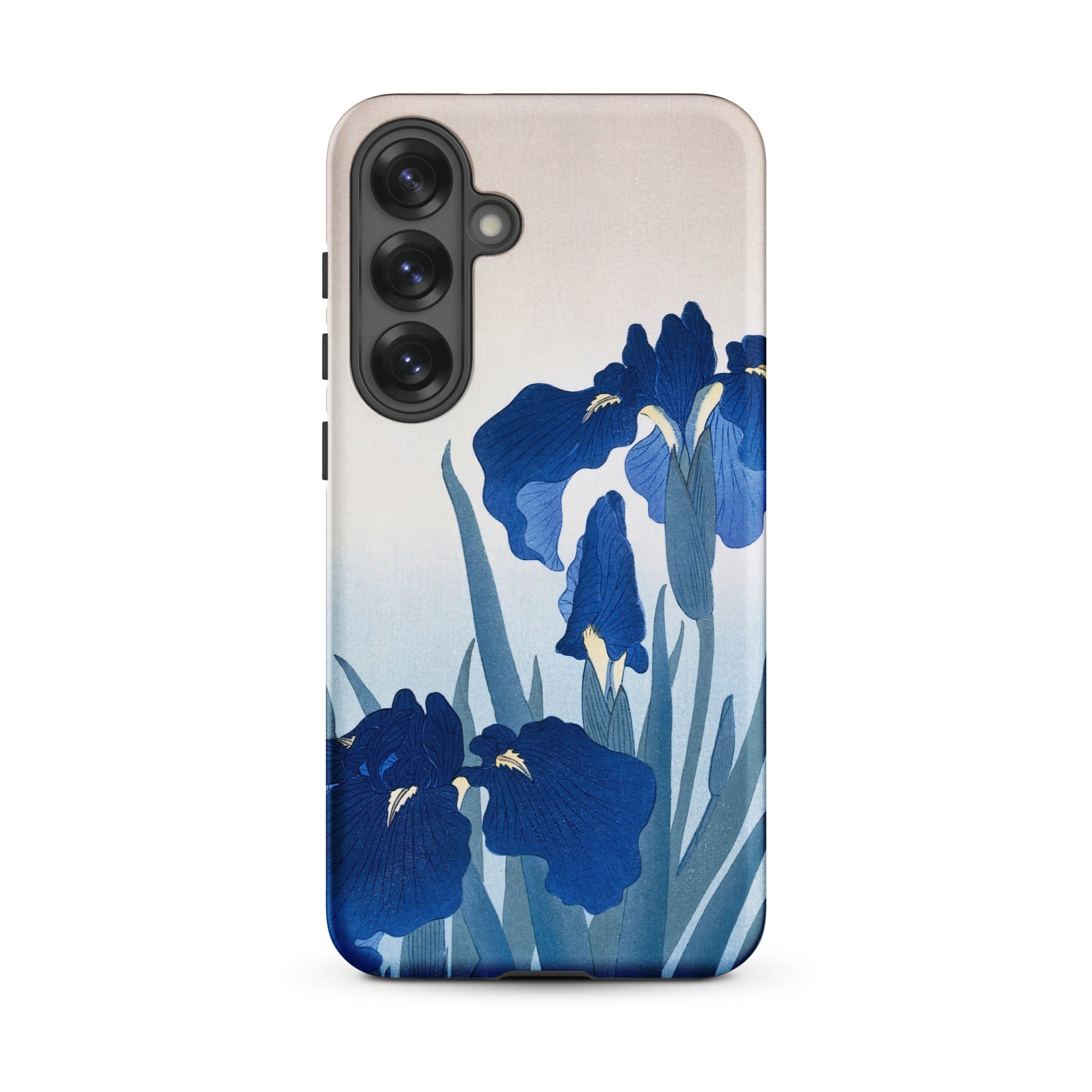 Iris Flowers Ohara Koson Samsung Case, Galaxy S25 Plus / Matte, Phone Case Blue Iris Floral Design