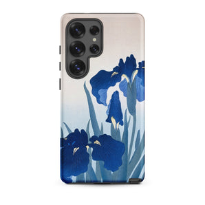Iris Flowers - Ohara Koson Samsung Case, Galaxy S25 Ultra / Matte, Smartphone Blue Iris Floral Design