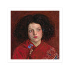 Irish Girl Ford Madox Brown Art Print, 30x30’’ / 76x76vm / Unframed, Painting Girl Flower