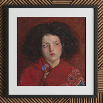 Irish Girl - Ford Madox Brown Art Print / Canvas Framed Oil Painting Young Dark Curly Hair, Florid Cheek Prints