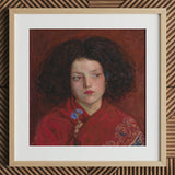 Irish Girl - Ford Madox Brown Art Print / Canvas Framed Oil Painting Young Dark Curly Hair, Florid Cheek Prints