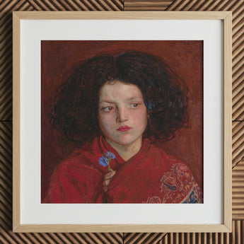 Irish Girl - Ford Madox Brown Art Print / Canvas Framed Oil Painting Young Dark Curly Hair, Florid Cheek Prints