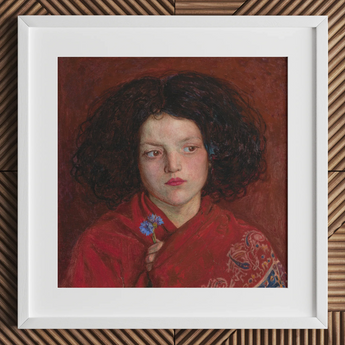 Irish Girl - Ford Madox Brown Art Print / Canvas Framed Oil Painting Young Dark Curly Hair, Florid Cheek Prints