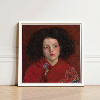 Irish Girl - Ford Madox Brown Art Print / Canvas Framed Portrait Young Dark Curly Hair Red, Florid Cheek Prints