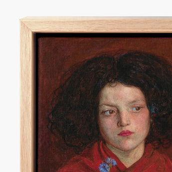 Irish Girl - Ford Madox Brown Art Print / Canvas Framed Portrait Young Dark Curly Hair Red, Florid Cheek Prints