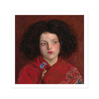 Irish Girl - Ford Madox Brown Art Print, Painting Girl Flower
