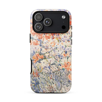 The Island Garden - Childe Hassam Phone Case Iphone 17 Pro Max / Gloss Floral-patterned Soft Peach Lavender White Blossoms, Appledore