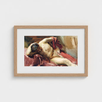 Italian Model - John Singer Sargent Art Print / Canvas, Male Nude, Time Made, Gilded Age Offered, Reclining, Sojourn Work Prints