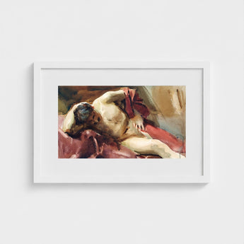 Italian Model - John Singer Sargent Art Print / Canvas, Male Nude, Time Made, Gilded Age Offered, Reclining, Sojourn Work Prints