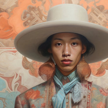 Iyaan - Gay Malay Asian Cowboy Dandy Art Print - Posters Prints & Visual Artwork - Aesthetic Art