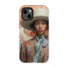 Iyaan - Gay Malay Cowboy Iphone Case, 13 Mini / Matte, Phone Case Portrait Person Wide-brimmed Hat Colorful Patterned