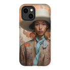 Iyaan - Gay Malay Cowboy Iphone Case, 14 Plus / Matte, Phone Case Portrait Person Wide-brimmed Hat Patterned Jacket