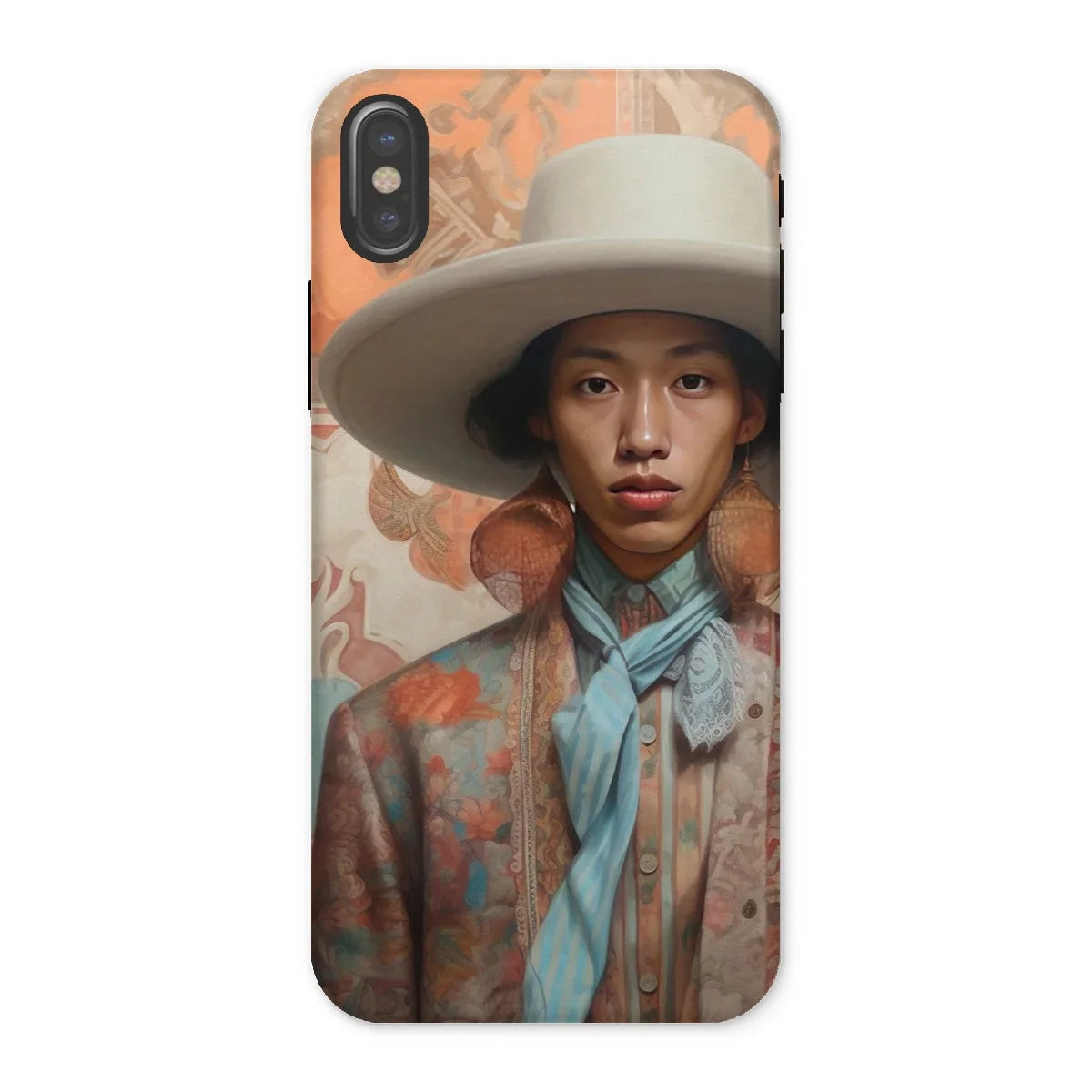 Iyaan - Gay Malay Cowboy Iphone Case, x / Matte, Phone Case Portrait Person Wide-brimmed Hat Floral-patterned Clothing
