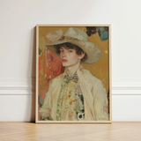 Framed Portrait Young Man Off-white Cowboy Hat Decorative Queer Couture, Art, Print