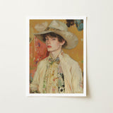 Jacob - Queer Couture Cowboy Art Print / Canvas Framed Portrait Young Man Off-white Wide-brimmed Hat, Prints