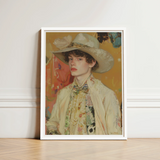 Framed Portrait Print Young Person Off-white Wide-brimmed Hat Queer Couture Cowboy, Art