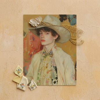 Jacob - Queer Couture Cowboy Art Print / Canvas Vintage-style Portrait Young Man Ornate Light-colored Wide-brimmed, Prints