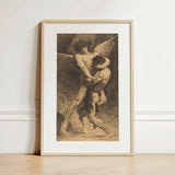 Jacob Wrestling with the Angel - Leon Bonnat Art Print / Canvas, Prints