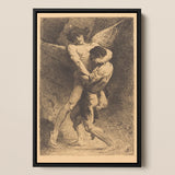 Jacob Wrestling with the Angel - Leon Bonnat Art Print / Canvas, Prints