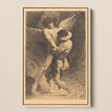 Jacob Wrestling with the Angel - Leon Bonnat Art Print / Canvas, Prints