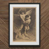 Jacob Wrestling with the Angel - Leon Bonnat Art Print / Canvas, Prints