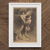 Jacob Wrestling with the Angel - Leon Bonnat Art Print / Canvas, Prints