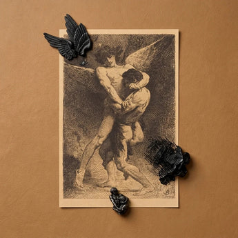 Jacob Wrestling with the Angel - Leon Bonnat Art Print / Canvas, Prints