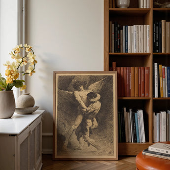 Jacob Wrestling with the Angel - Leon Bonnat Art Print / Canvas, Prints