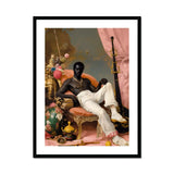 Jacques - Gay Black Sailor Dandy Art Print, Framed Artistic Portrait Photograph Figure White Pants Ornate