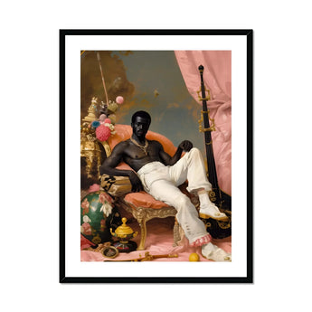 Jacques - Gay Black Sailor Dandy Art Print, Framed Artistic Portrait Photograph Figure White Pants Ornate
