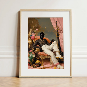 Jacques - Gay Black Sailor Dandy Art Print / Canvas, 12x16’’ / 31x41cm / Natural Frame / Matboard, Posters Prints & Visual Artwork, Toby