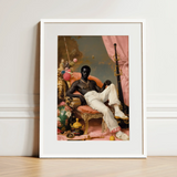 Jacques - Gay Black Sailor Dandy Art Print / Canvas, 12x16’’ / 31x41cm / White Frame / Matboard, Posters Prints & Visual Artwork, Toby Leon