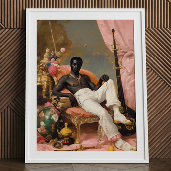 Jacques - Gay Black Sailor Dandy Art Print / Canvas, Gay Black Sailor, Black Sailor Dandy, Jacques Reclines