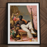 Jacques - Gay Black Sailor Dandy Art Print / Canvas, Gay Black Sailor, Black Sailor Dandy, Jacques Reclines