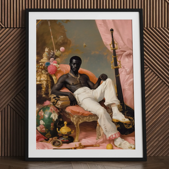Jacques - Gay Black Sailor Dandy Art Print / Canvas, Gay Black Sailor, Black Sailor Dandy, Jacques Reclines