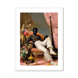 Jacques - Gay Black Sailor Dandy Art Print, Figure White Pants Orange Ornate Chaise